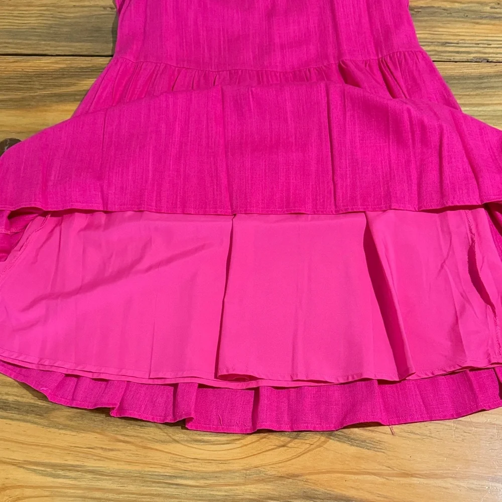 Sugarlips Hot Pink Tiered Mini Dress